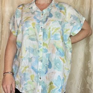 Cloth & Stone Linen Blouse, XL